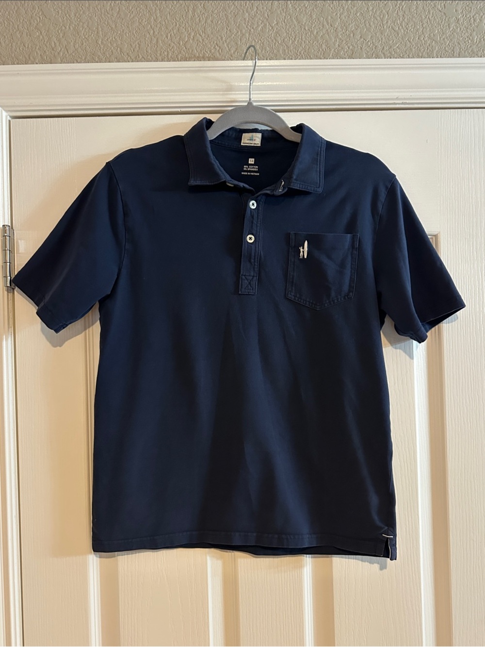 johnnie-O boys size 14 Navy Short-Sleeve Polo with Chest Pocket